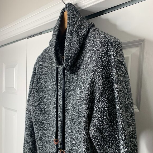 Amnesia Men’s Black & White Speckled Hoodie – Size M, 100% Acrylic, Elbow Patche - Picture 6 of 16